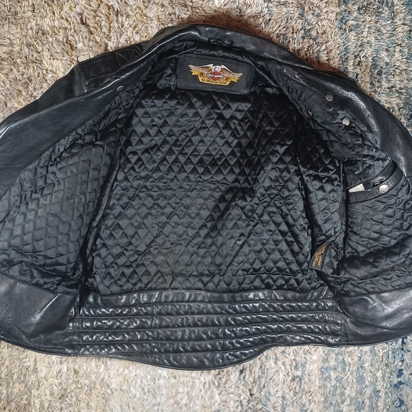 Vintage Harley Davidson Leather Jacket D Pocket Embroidered Double Zipper - Picture 11 of 15